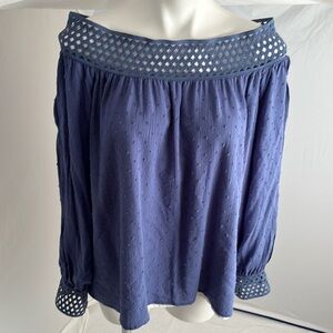 Ariella blue off the shoulder blouse